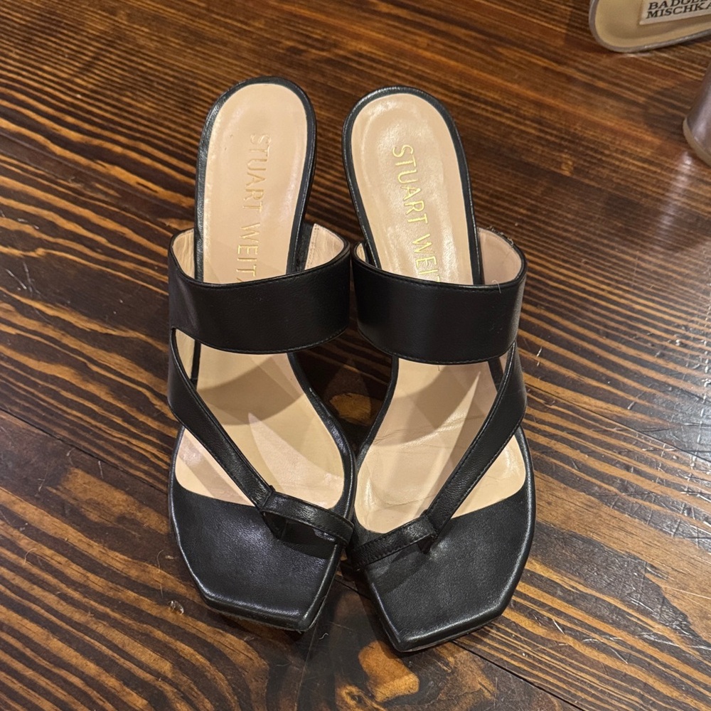 Stuart Weitzman Black Strappy Sandals